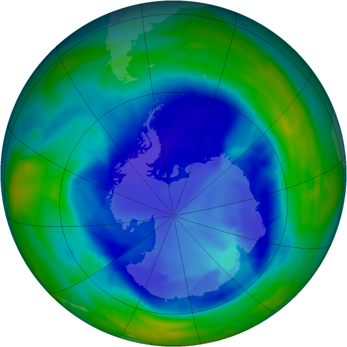 Antarctic ozone map for 01 September 2008
